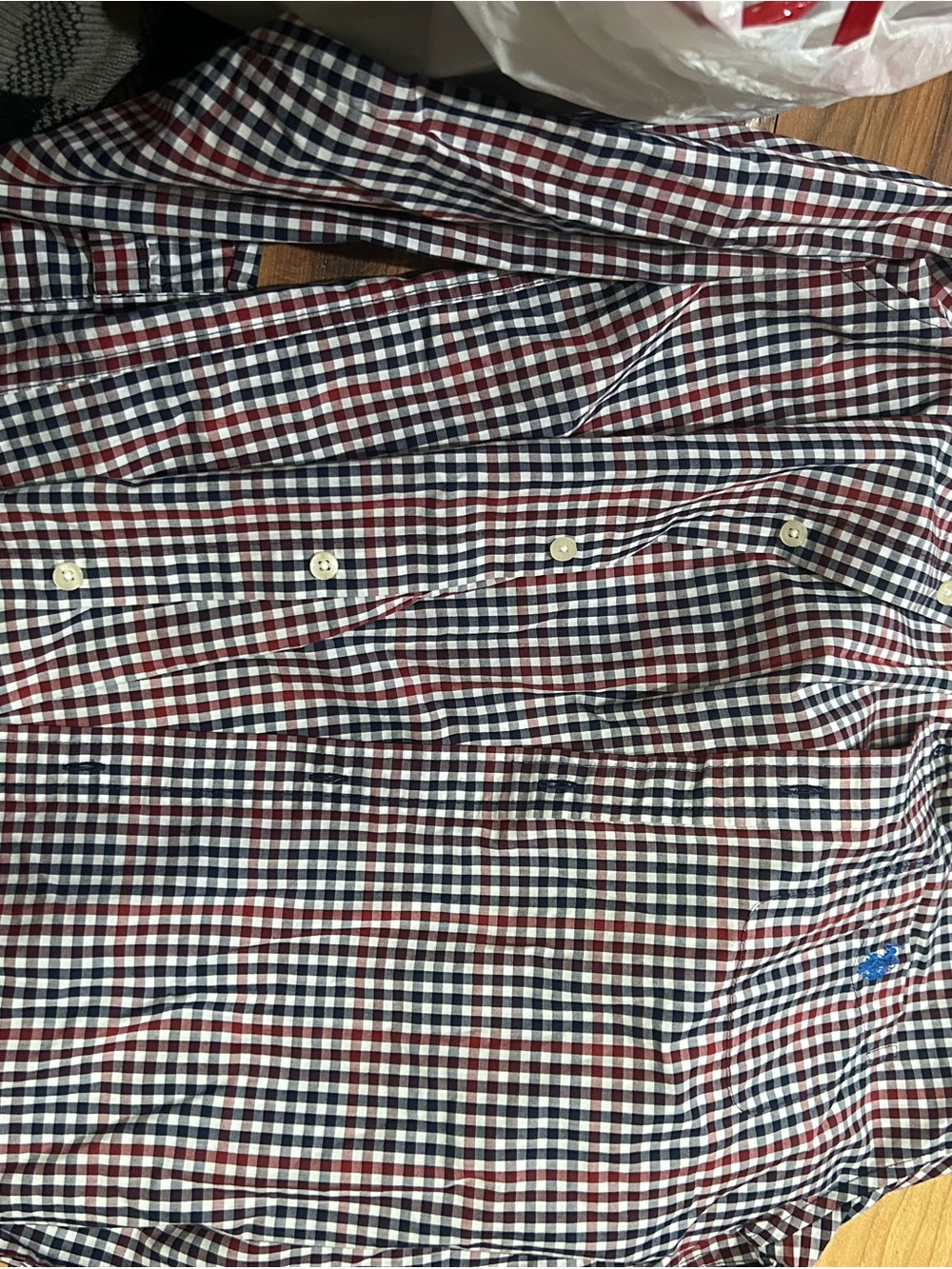 U.S. Polo Assn. Red and Navy Gingham Button-Down Shirt